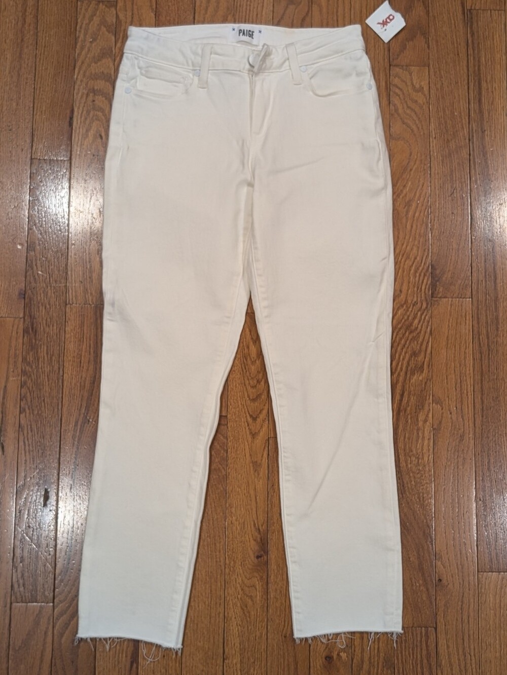 Paige women's skyline skinny crop jeans white nwt Size 27
